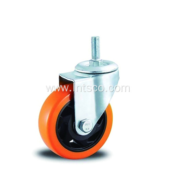 4" Black Core and Orange PVC Caster Thread Stem Type